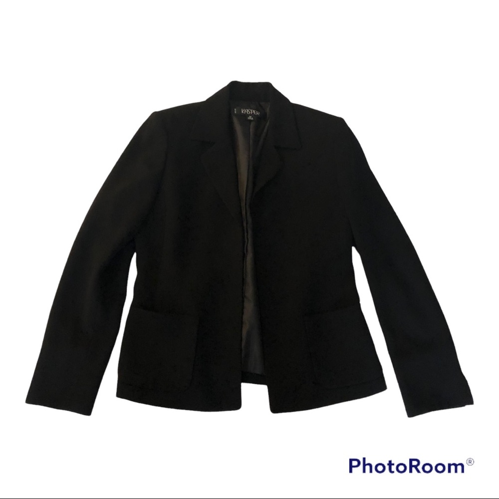 Kasper black open front blazer